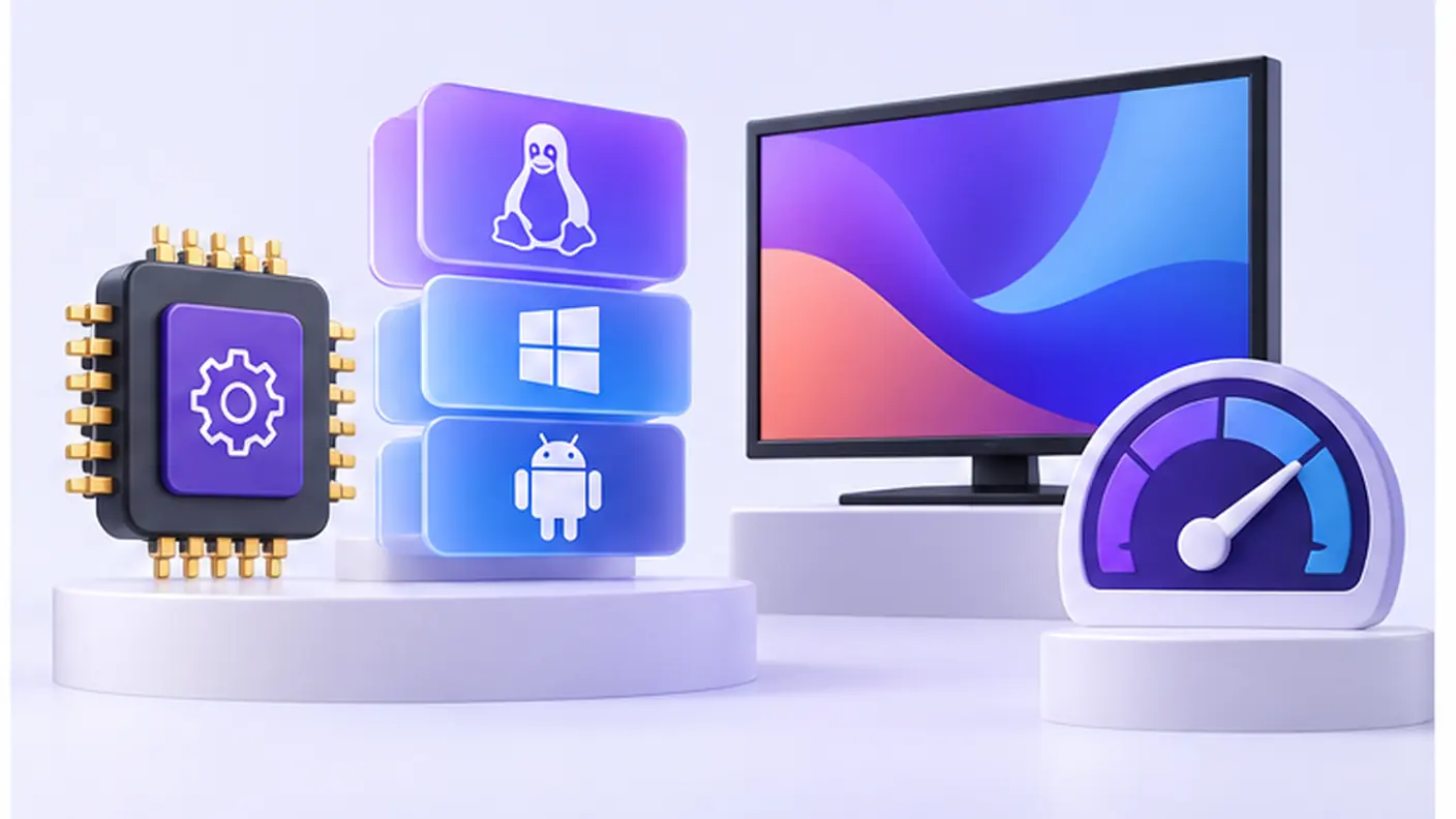 Checklist de aparelho, sistema, armazenamento, conexão e tela para conferir os requisitos da TV Express